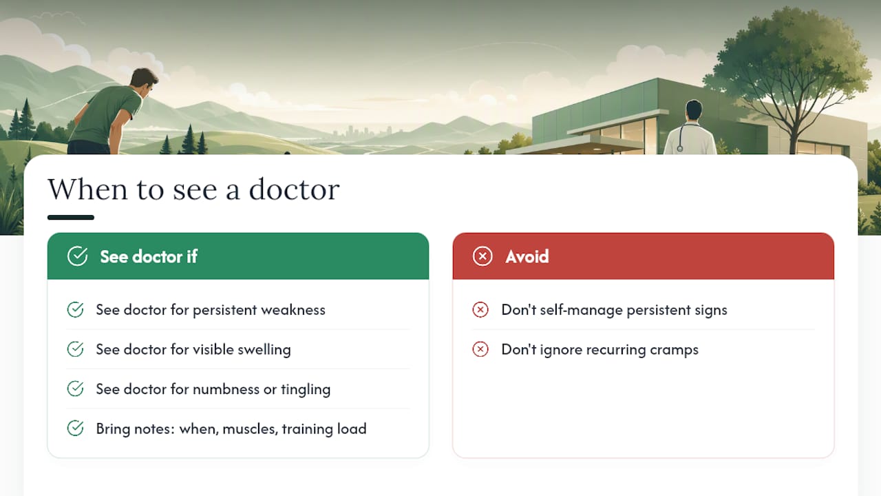 When hill cramps need a doctor, not just a training plan — overview diagram
