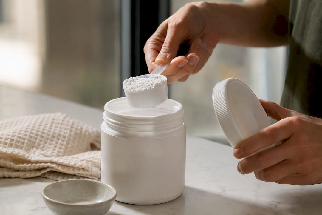 Dry scoop measuring magnesium powder