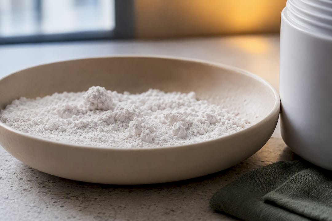 Magnesium powder showing moisture clumping