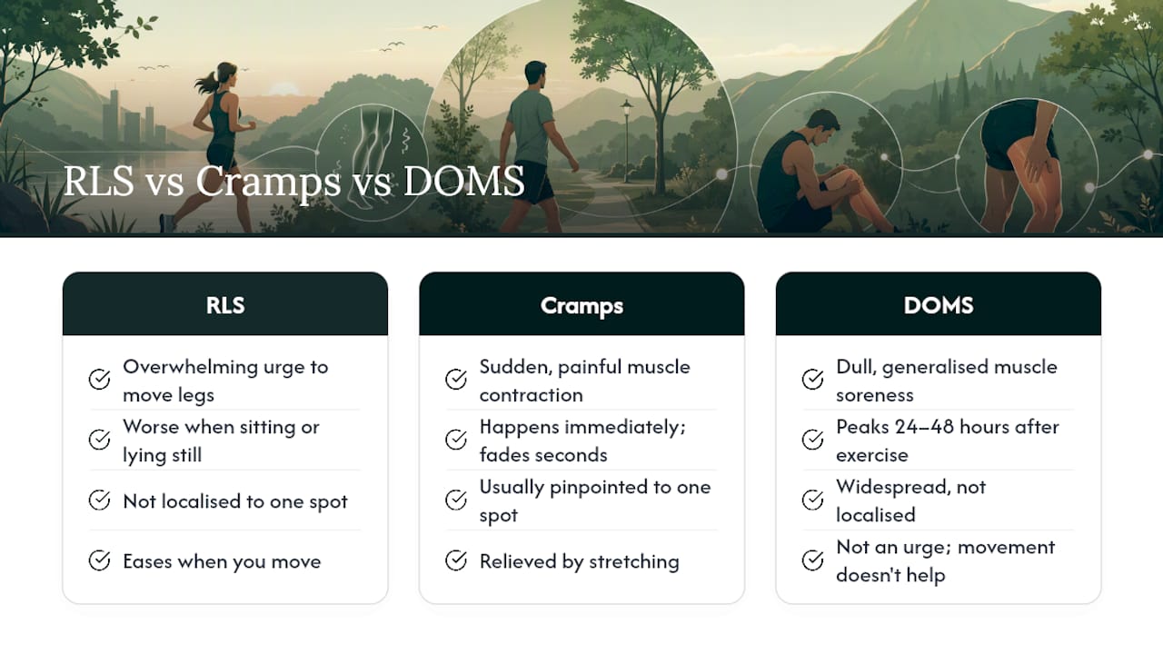 Comparison of restless legs cramps and DOMS