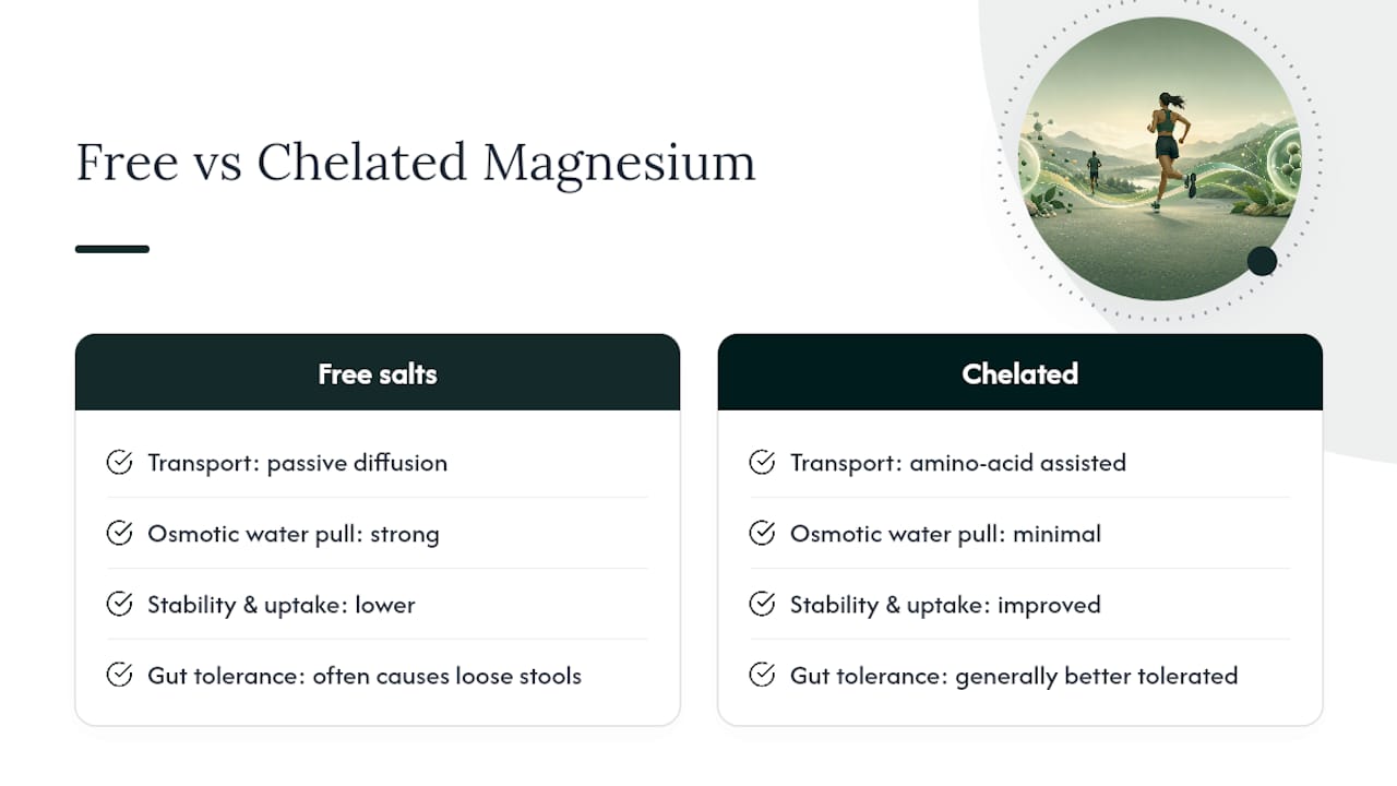 Chelated and free magnesium gut comparison
