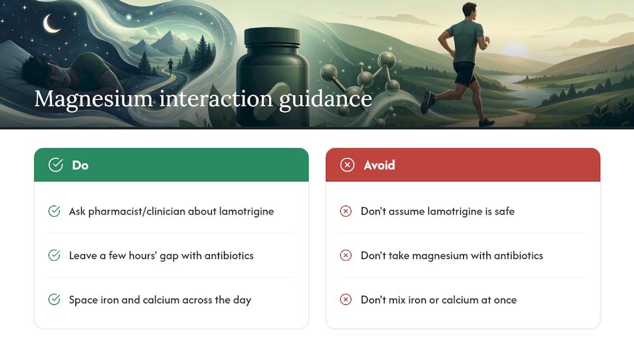 Magnesium spacing and medication interaction guidance