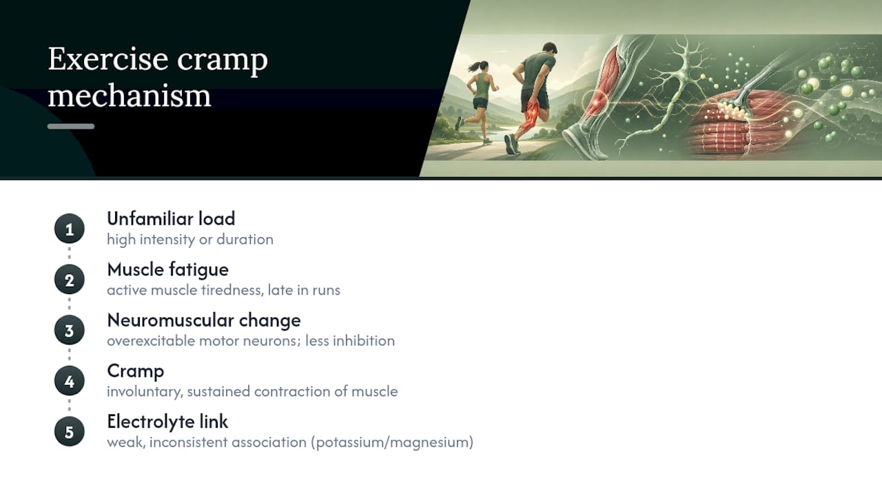 Diagram showing fatigue-driven running cramp mechanism
