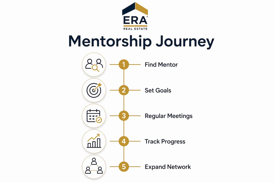 Infographic illustrating mentorship journey steps