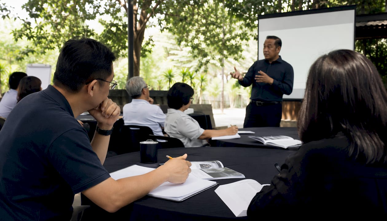 Classroom scene during real estate course
