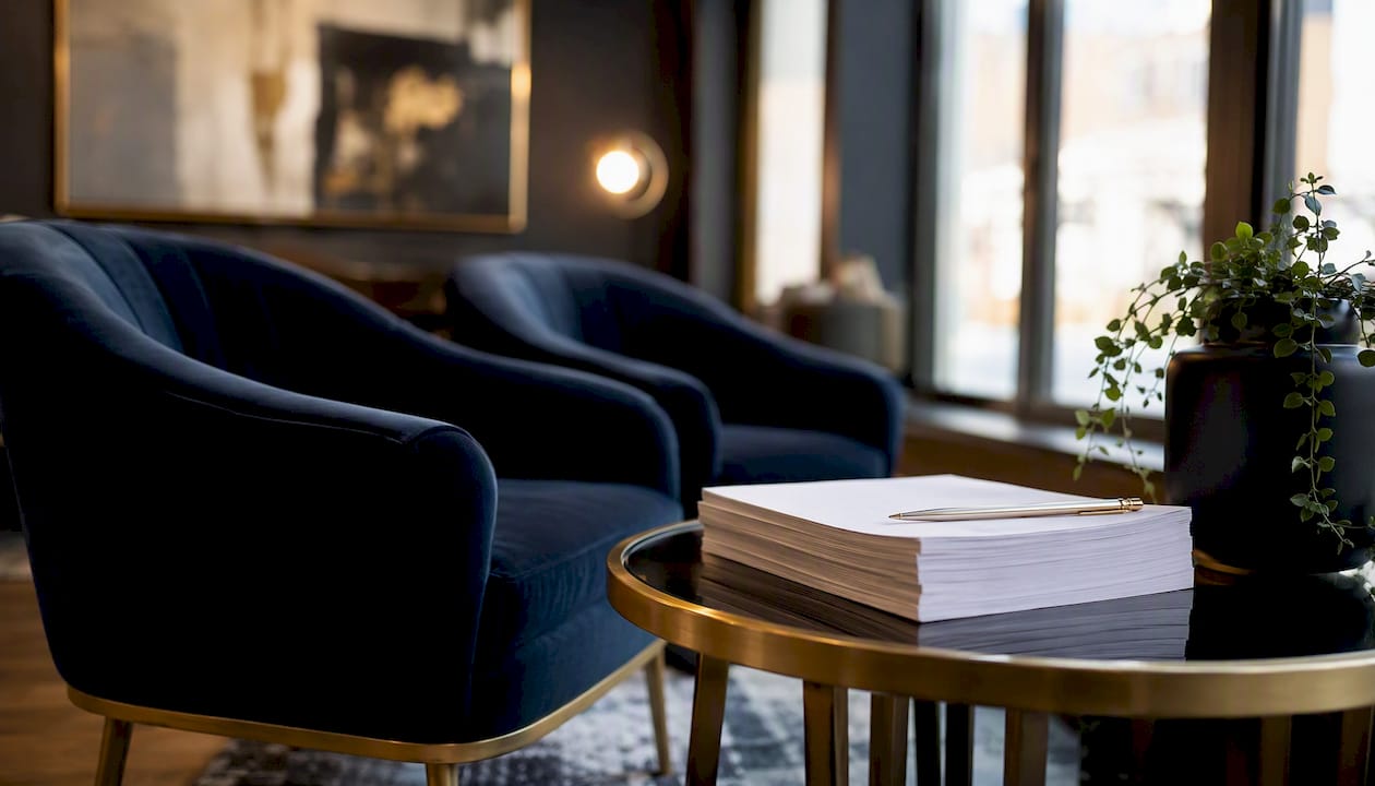 Modern real estate office reception