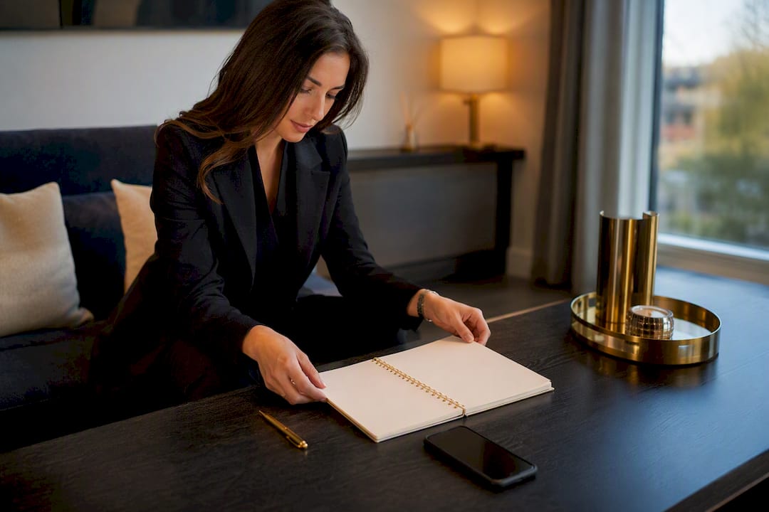 Agent planning career next steps at desk