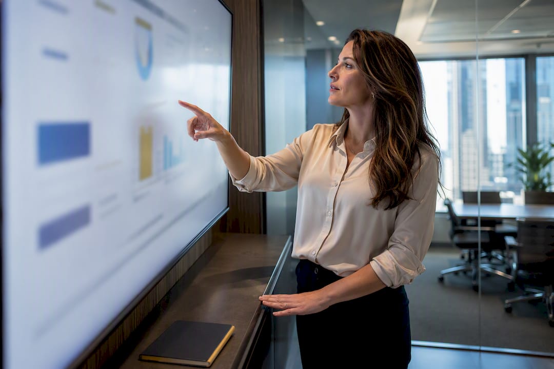 Recruiter reviewing real estate scorecard dashboard