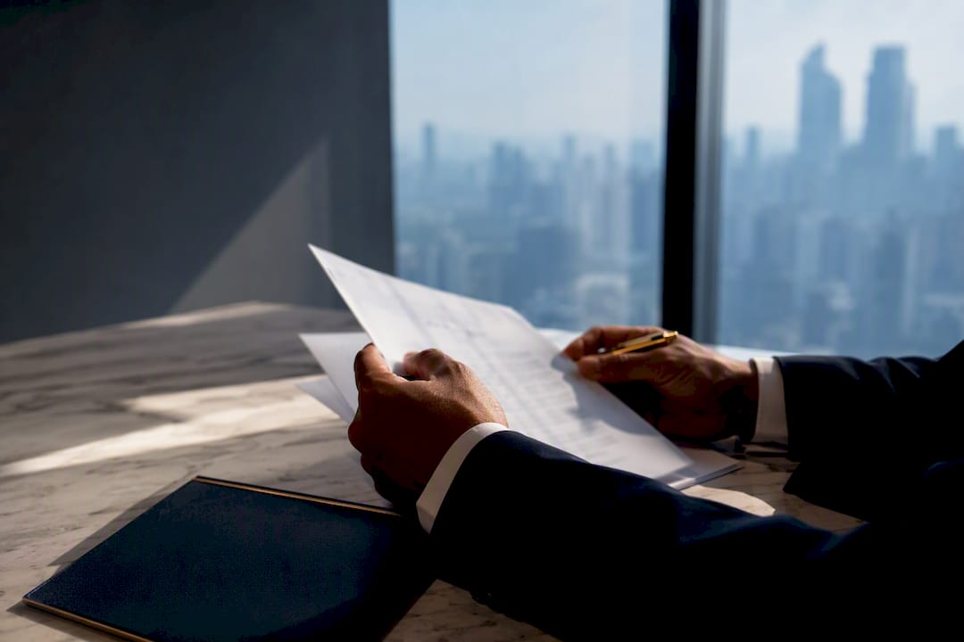 Legal counsel reviewing Singapore agency agreement