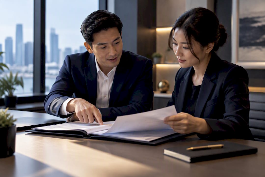 Agents verifying a Singapore agency switch application