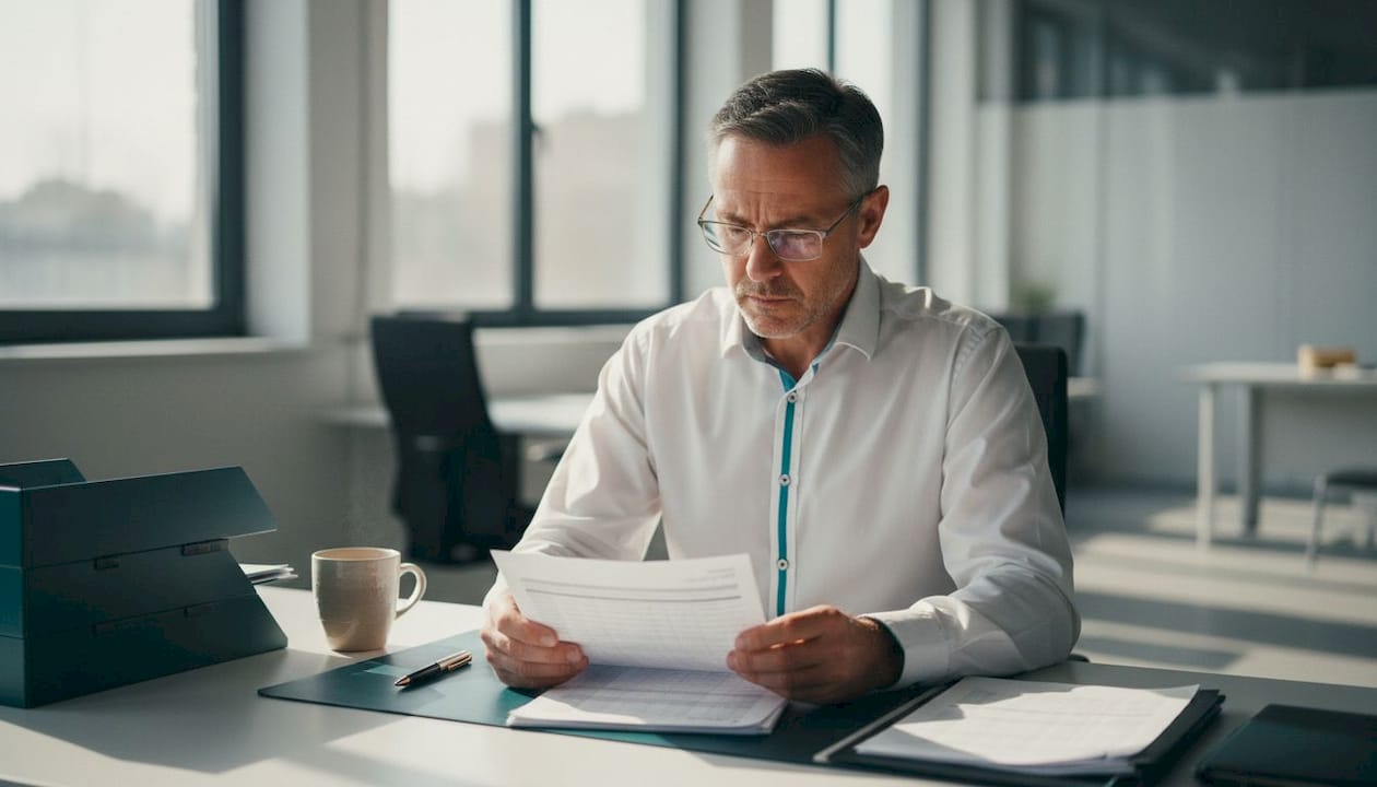 Der Sicherheitsdienstleiter überprüft den aktuellen Dienstplan.