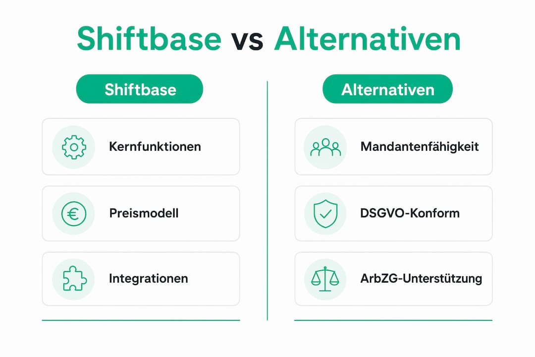 Infografik: Shiftbase im direkten Vergleich mit anderen Anbietern