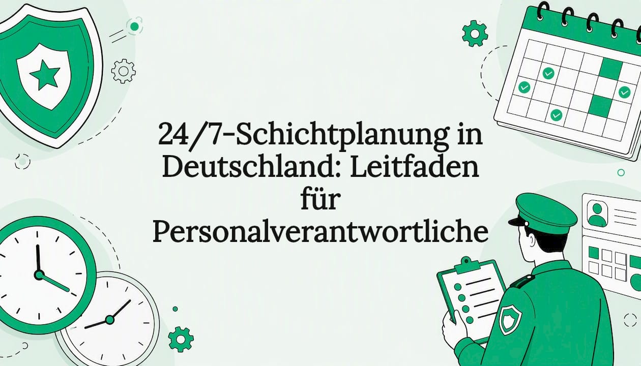 Ansprechend gestaltete Titelseite mit anschaulichen Elementen zur Schichtplanung