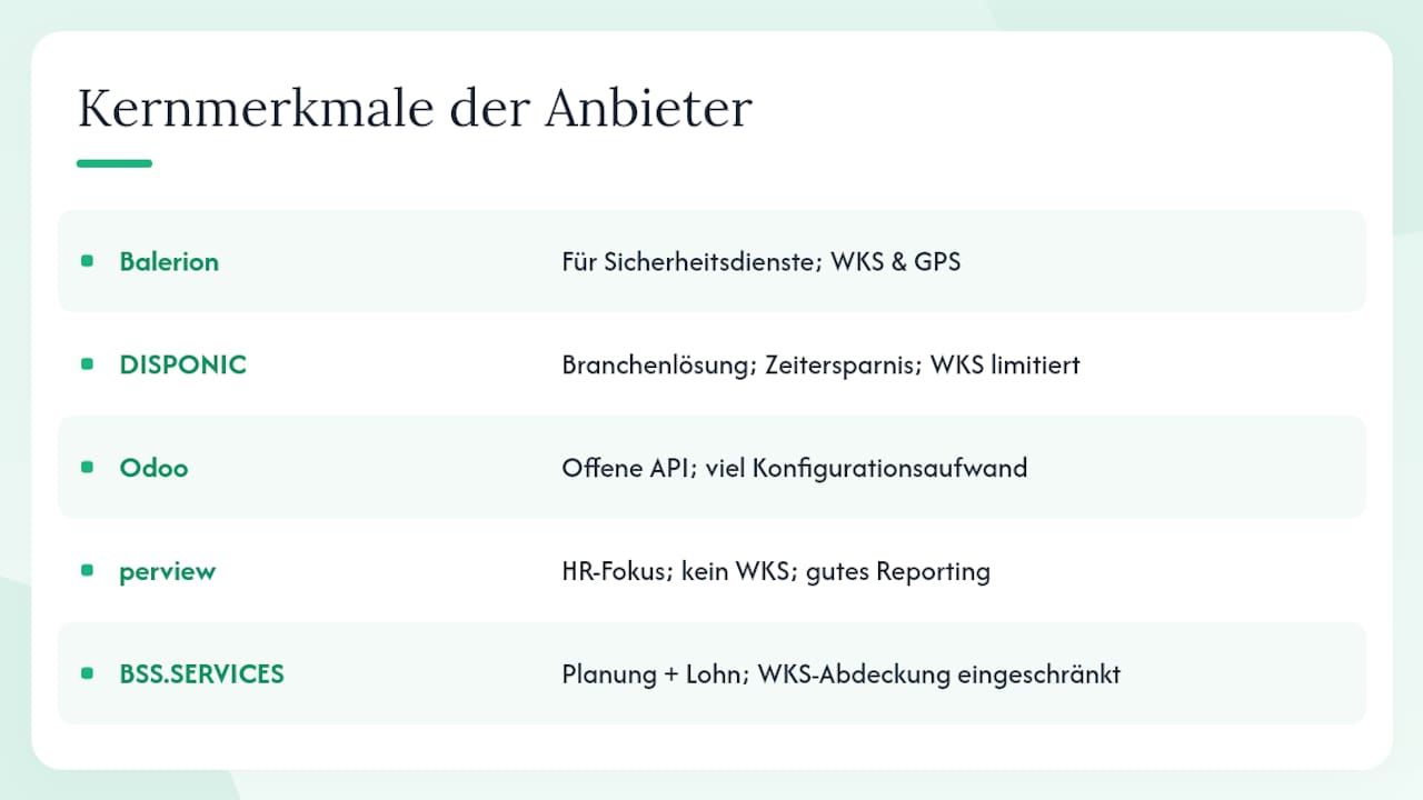 Kurzportraits der Anbieter — overview diagram