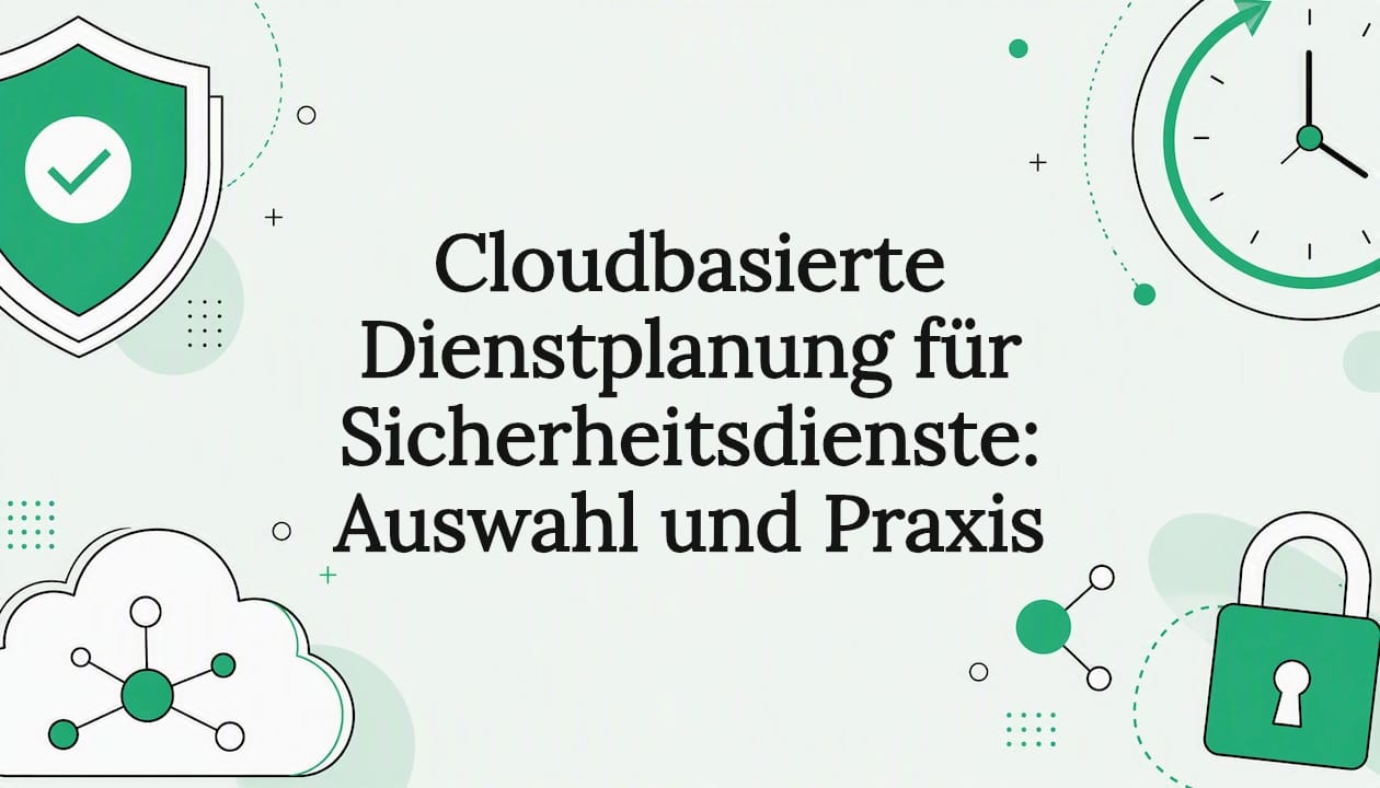 Gestaltete Titelgrafik für cloudbasierte Sicherheits- und Schichtplanung