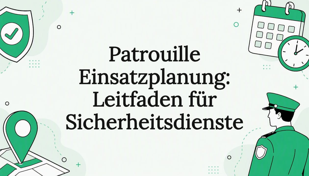 Gestaltetes Titelbild mit Symbolen rund um Sicherheit und Planung