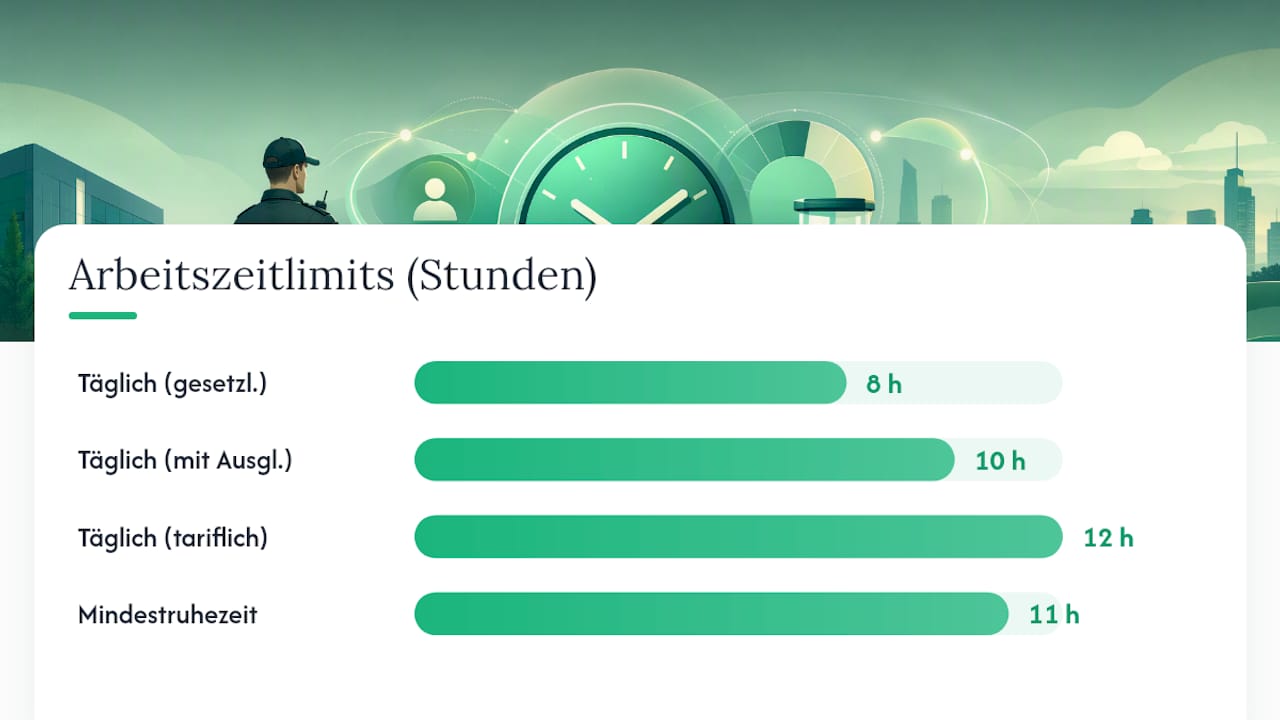 Übersicht: Die wichtigsten Regelungen des Arbeitszeitgesetzes für Sicherheitsdienste auf einen Blick