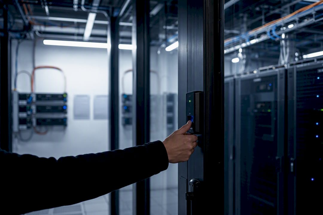 Hand aktiviert biometrischen Zugang im Sicherheitsserverraum