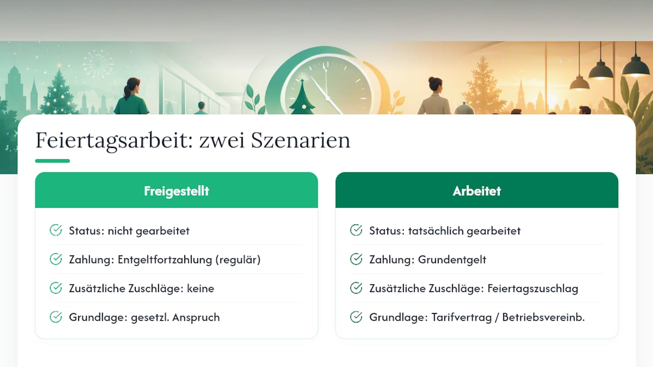 Diagramm zum Vergleich von Urlaubsentgelt und Zuschlagsregelungen