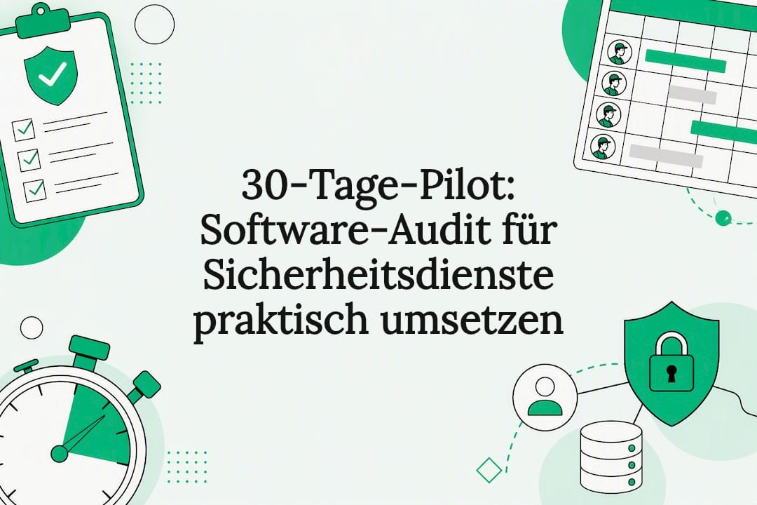 Titelblatt mit Illustrationen zu Audit und Sicherheit