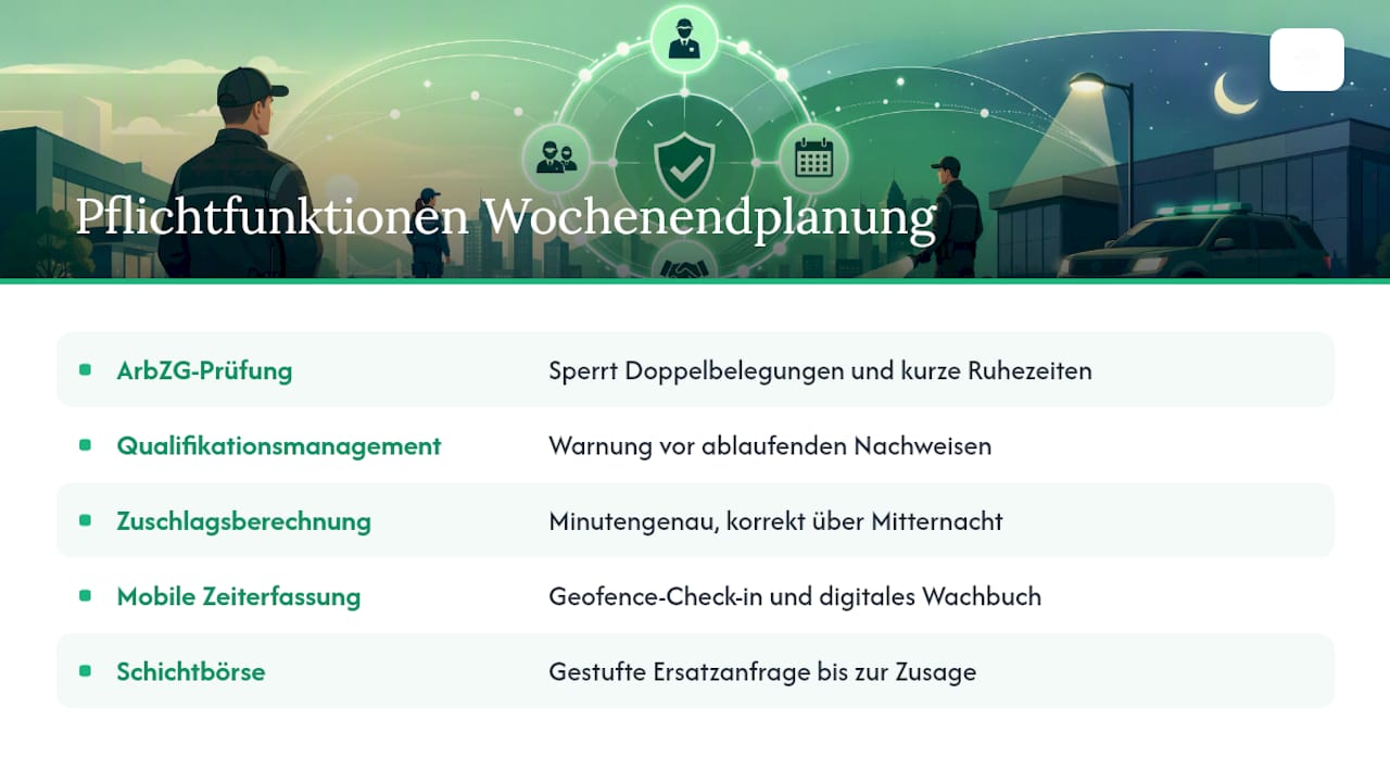 Fünf unverzichtbare Funktionen für eine rechtssichere Schichtplanung