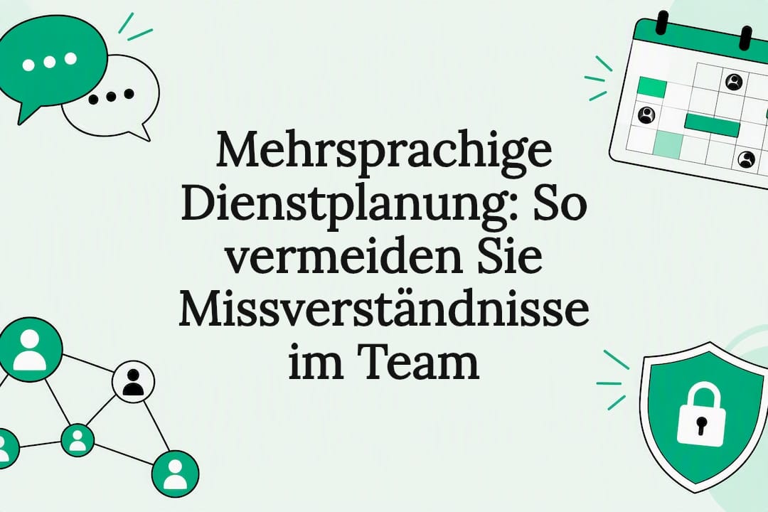 Titelbild mit Symbolen für Sprache und Planung