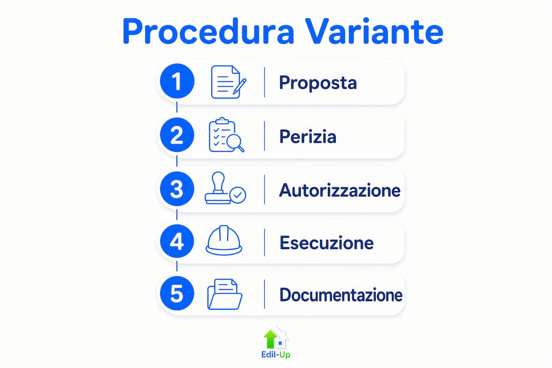 Schema illustrativo della procedura per la gestione delle varianti durante l’esecuzione dei lavori