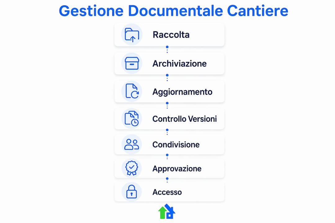 Illustration of the main stages of construction-site document management