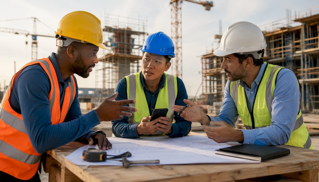 Il team di cantiere lavora insieme utilizzando un’app per gestire le checklist, ottimizzando così la collaborazione e il controllo delle attività.