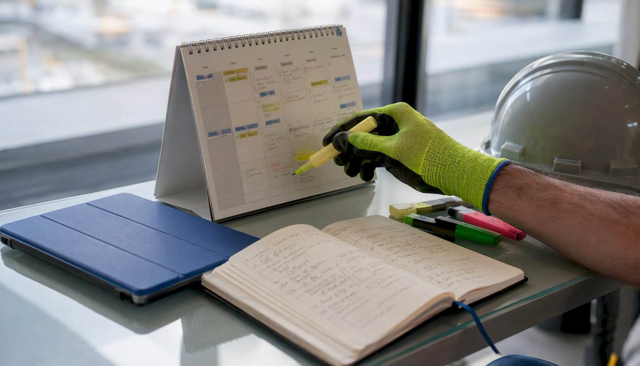 Pianificazione anticipata con calendario e note