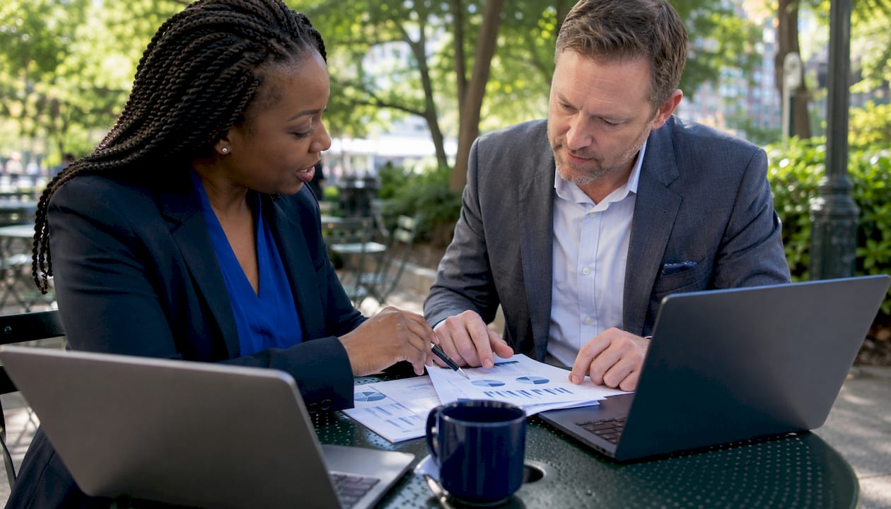 Marketing professionals collaborating on CRM integration