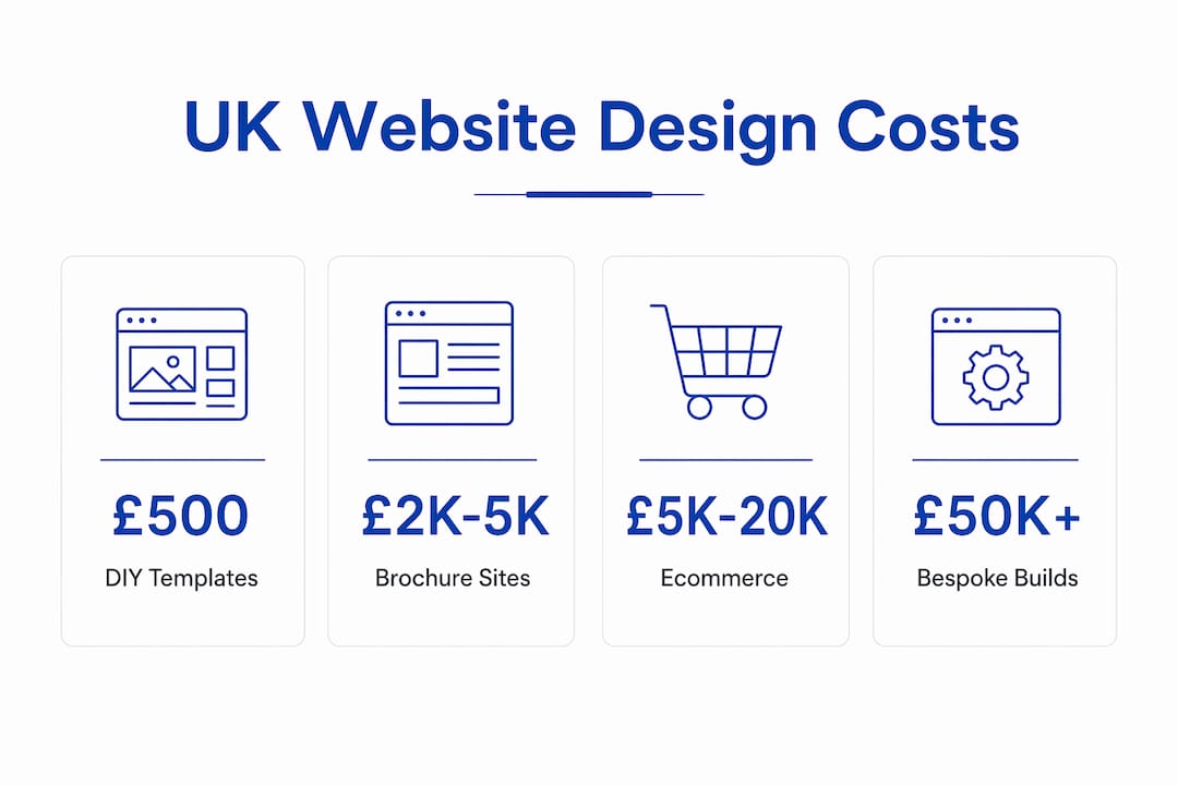Infographic showing UK website design cost ranges