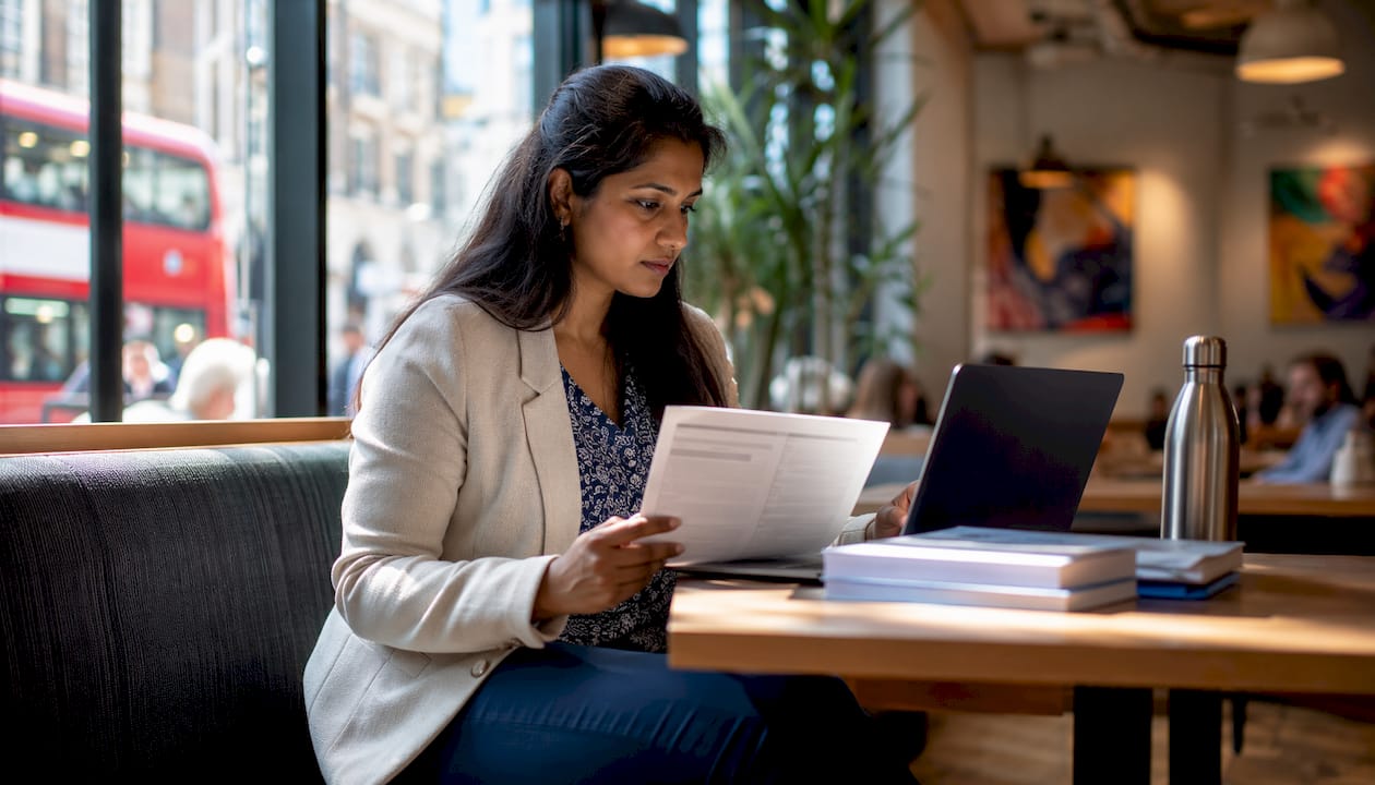 Professional woman reviewing website security checklist