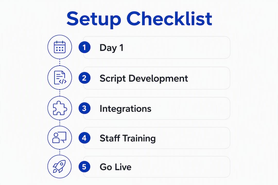 Infographic of after-hours answering setup steps