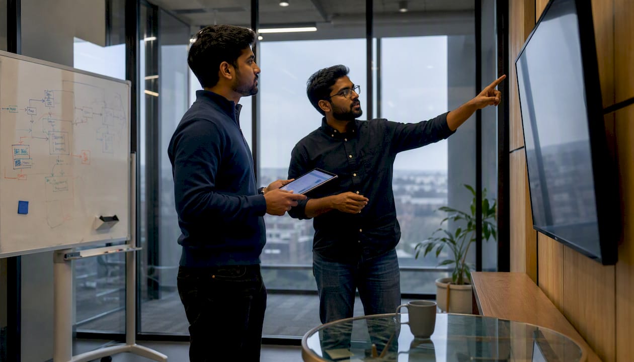 Engineers discussing integration ecosystems