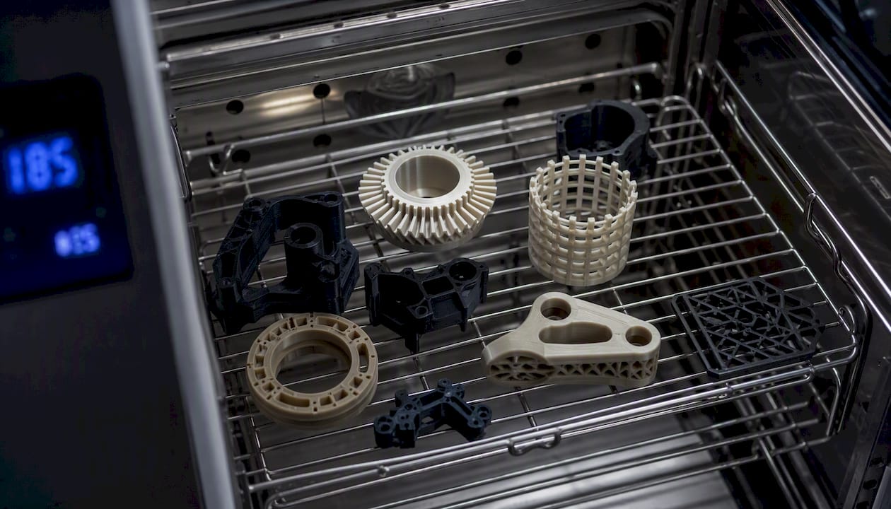 3D printed parts annealing in industrial oven