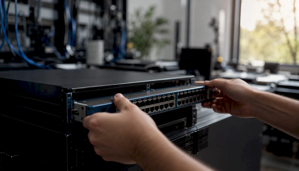 Hands configuring network hardware module