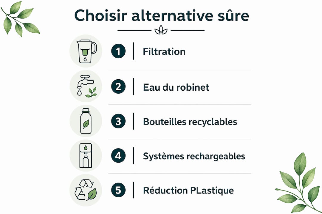 Infographie : les différentes étapes pour adopter une solution d’eau filtrée