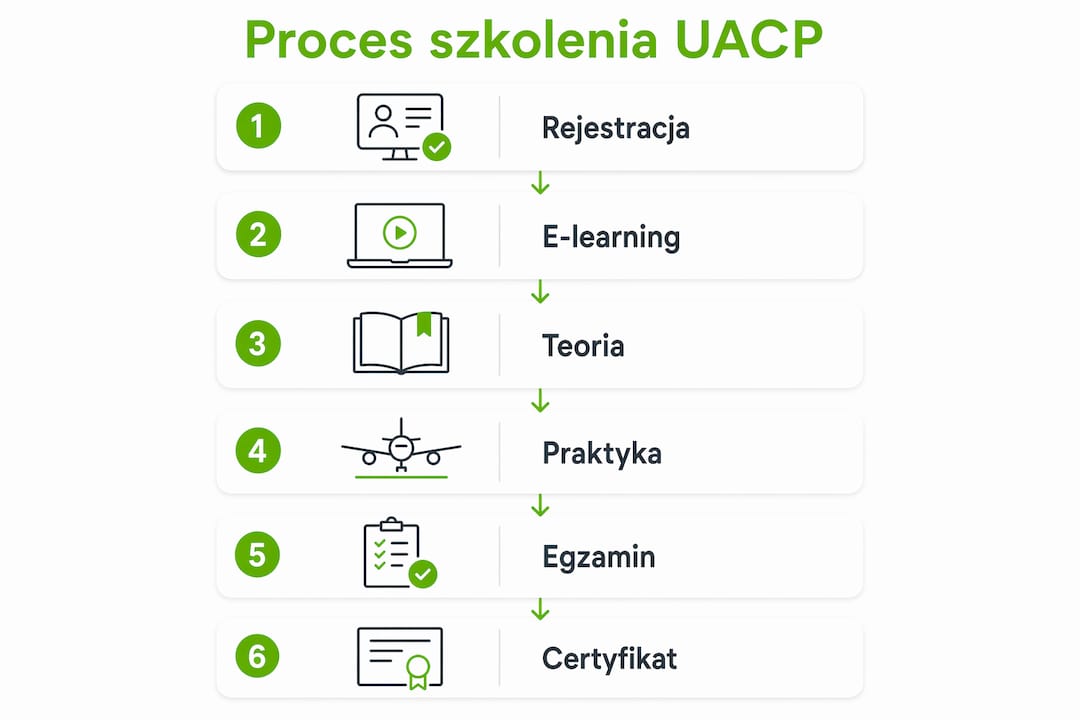 Graficzne przedstawienie kolejnych etapów procesu szkolenia UACP