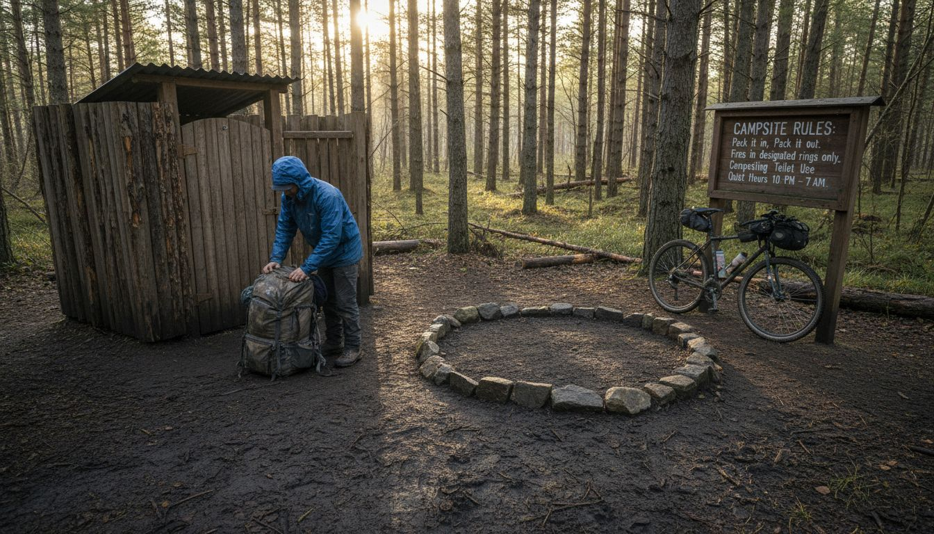 Minimal facilities at New Zealand DOC campsite