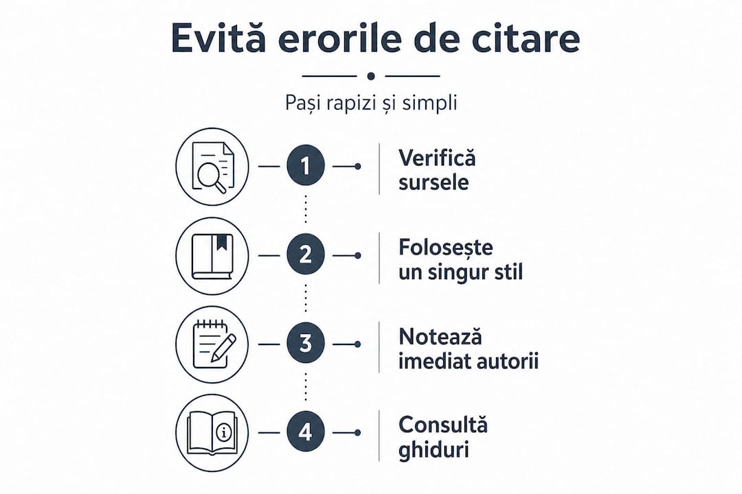 Infografic vertical: cum să eviți greșelile de citare, pas cu pas