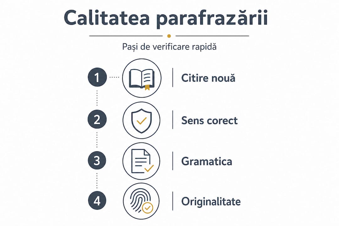 Infografic: Cum verifici dacă parafrazarea respectă standardele de calitate