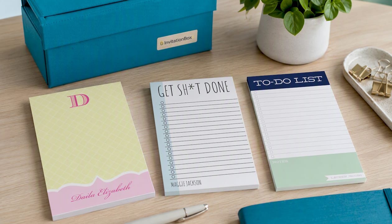 Green Diagonal Initial Personalized Notepad
