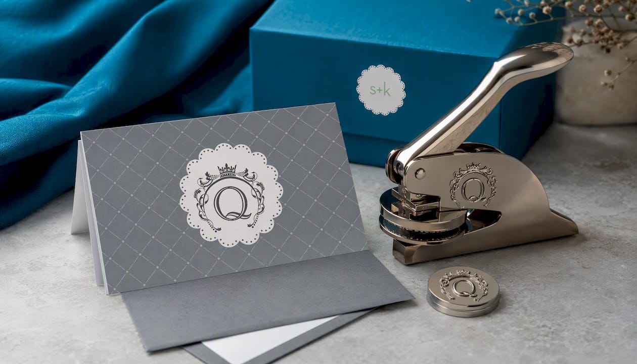 Initials Monogram Grey Thank You Cards