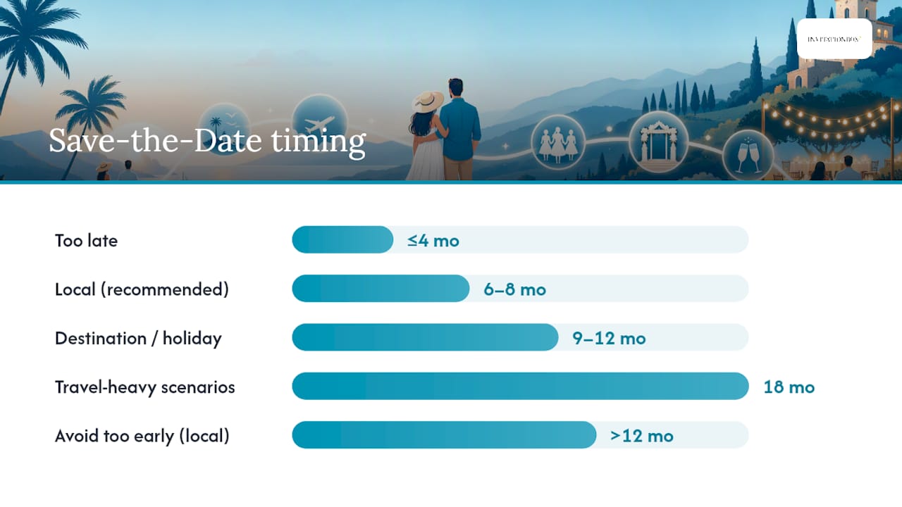 What Sets a Good Save-the-Date Timeline — overview diagram