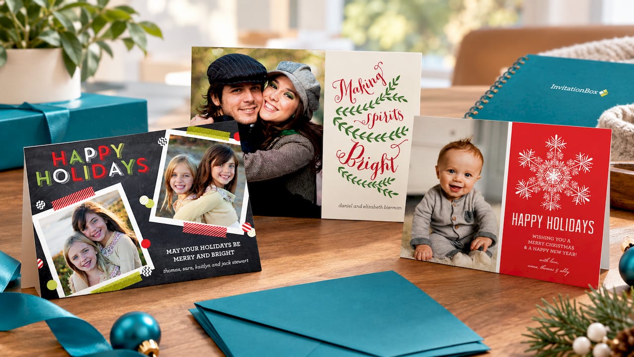 Fun Holiday Confetti Photo Card