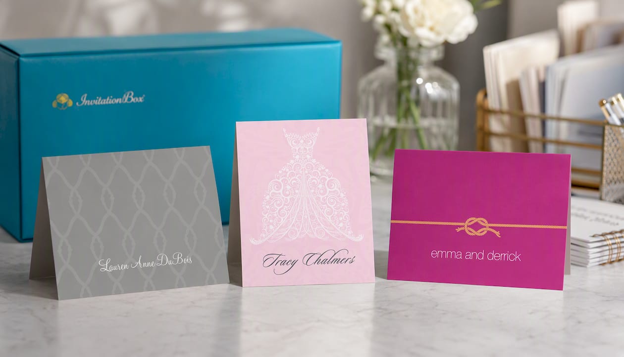 Bridal Side Grey Thank You Cards