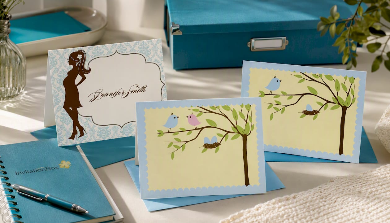Damask Silhouette Bali Note Cards