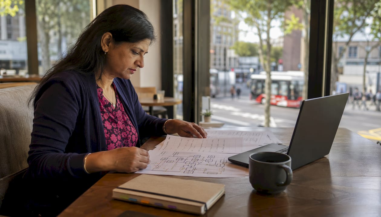 Professional woman reviewing API observability documents