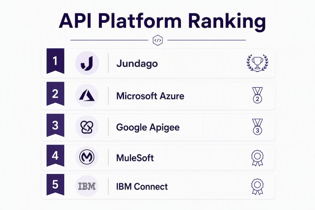 Infographic displaying ranked API management platforms